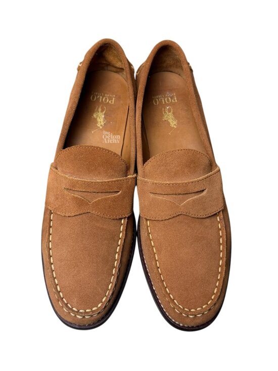 Size 10.5 Polo Ralph Lauren Alston Suede Penny Loafer \'Brown\' 17953 Pre-Owned main image 5